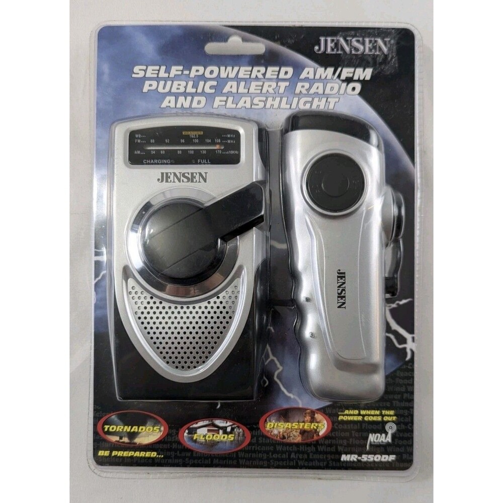 Jensen Self Powered AM/FM Weather Band Radio And Flashlight MR-550DF NOAA
